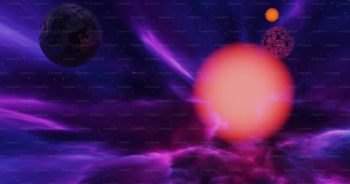 Star System Graphics An artist's rendering of a star system with planets in the background ...