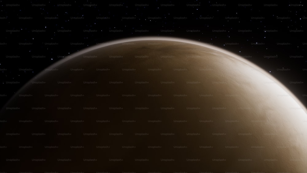 a brown planet with stars in the background