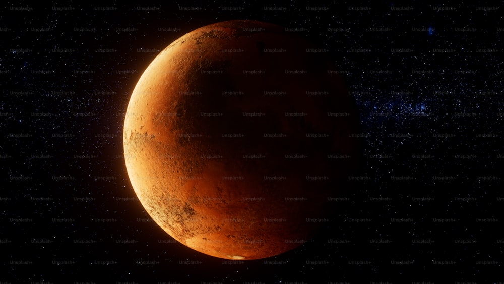 a close up of a red moon in the sky