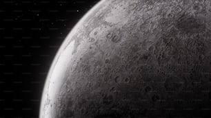 Un primo piano della superficie della luna