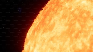 eine Nahaufnahme der Sonne mit schwarzem Hintergrund