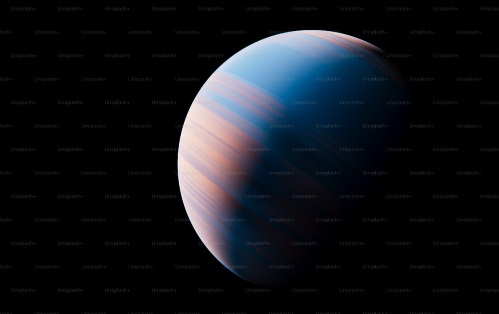 an image of a blue and red planet in the dark sky