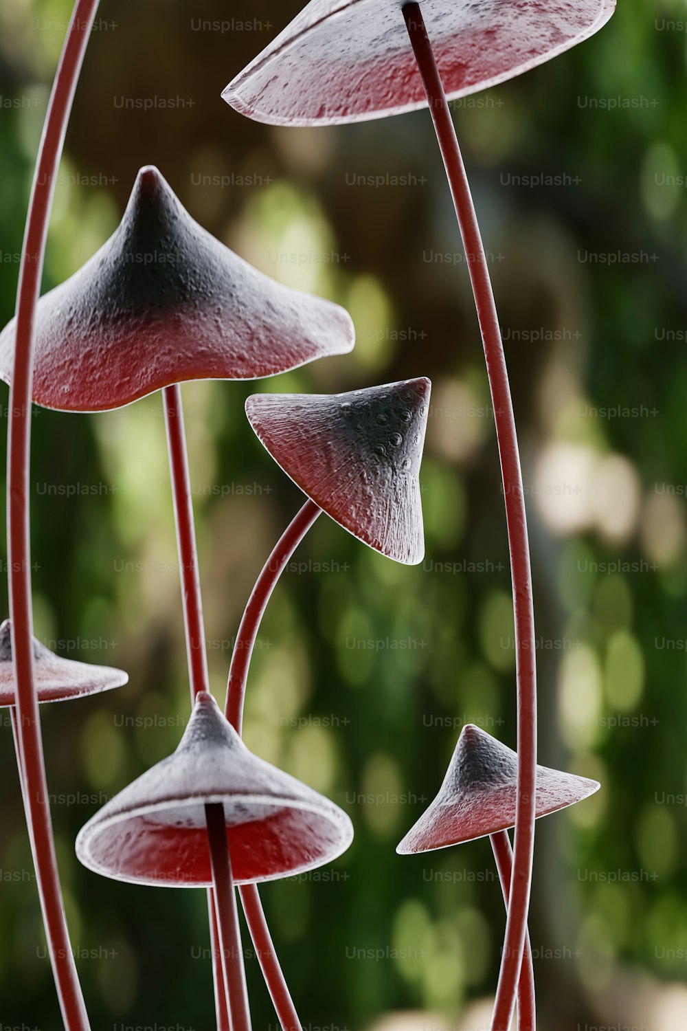 a close up of a metal sculpture of flowers