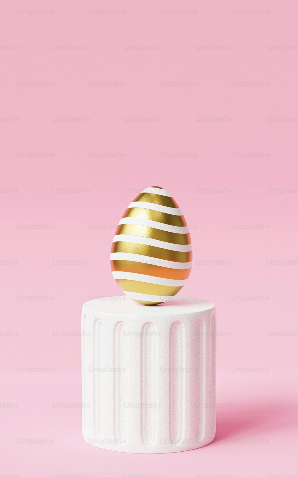 an egg sitting on top of a white container