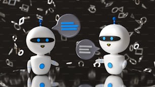 Una coppia di robot in piedi uno accanto all'altro