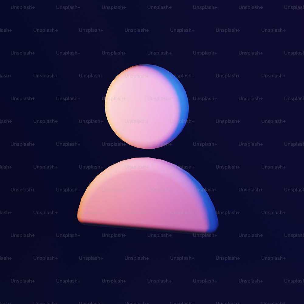 a black background with a pink and blue object