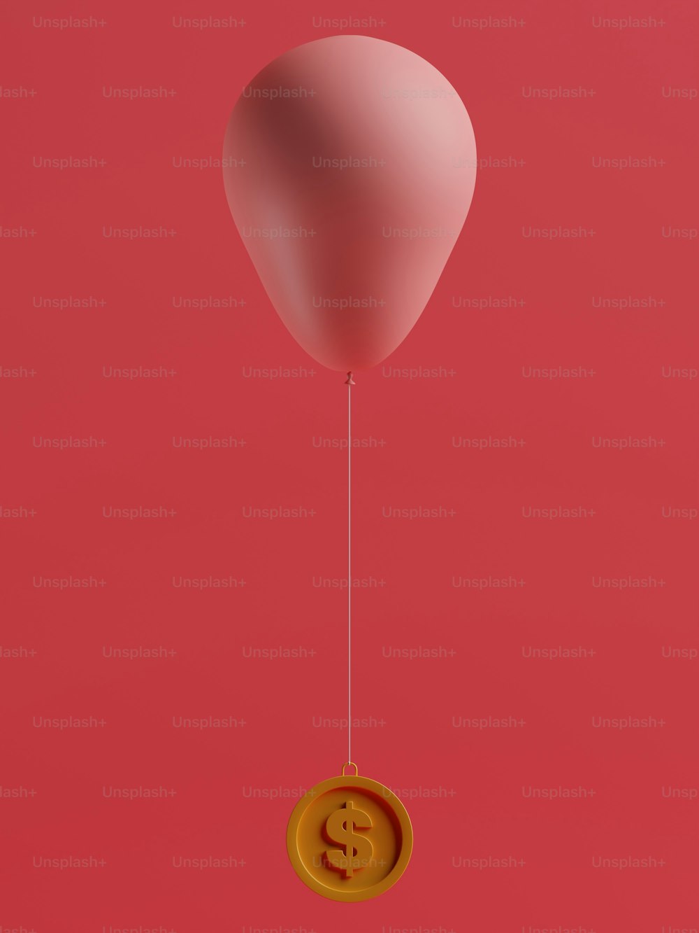 um balão com um cifrão anexado a ele