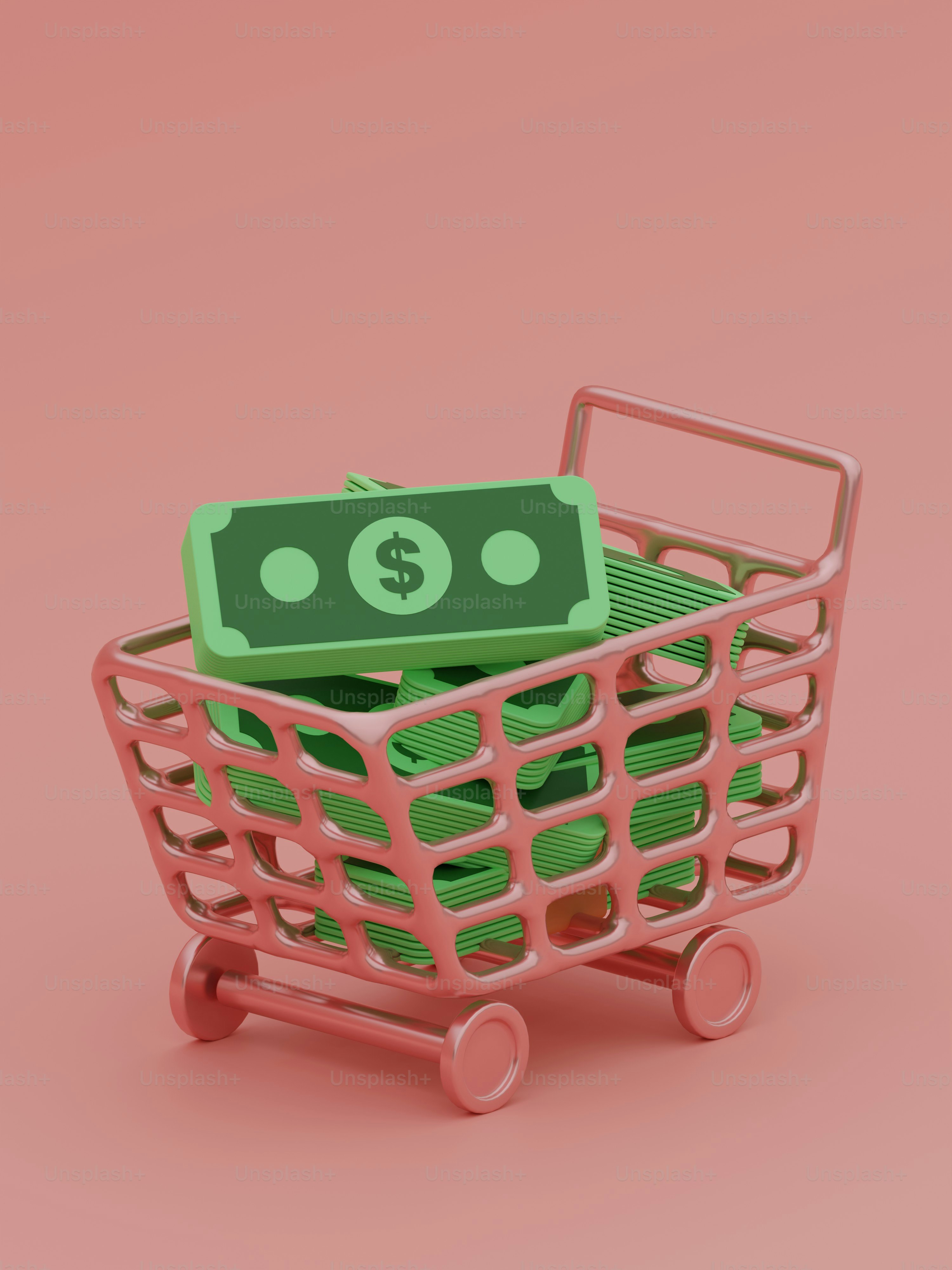A shopping cart with a dollar bill in it photo Values Image on Unsplash