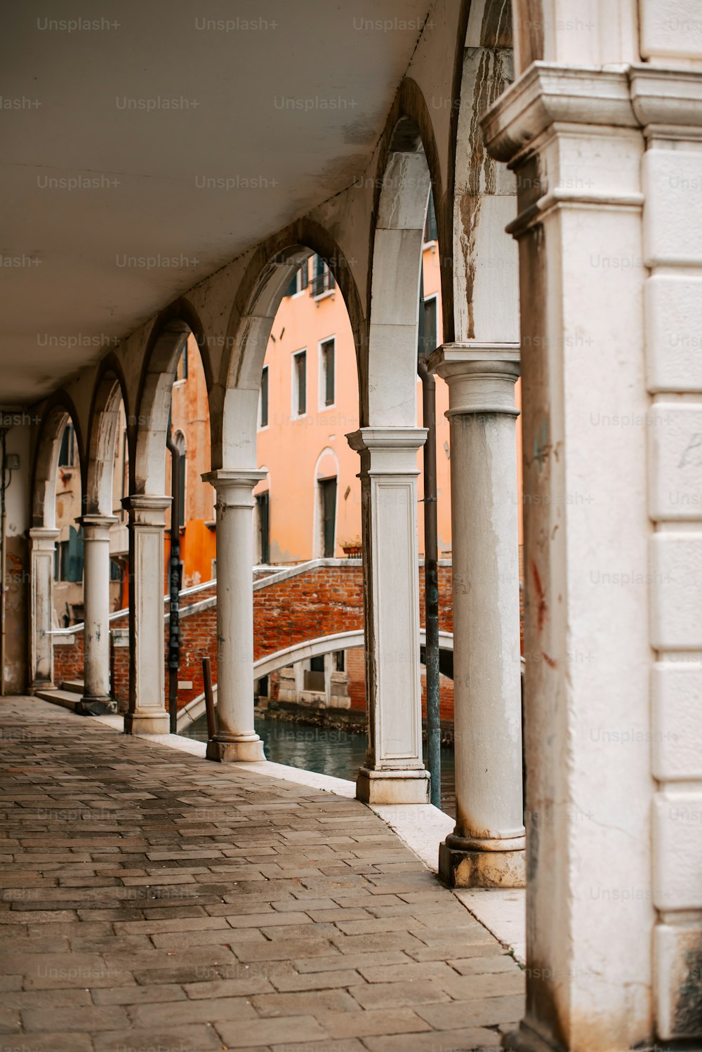 a view of a canal from a bridge in venice