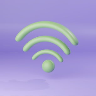 a green wifi symbol on a purple background