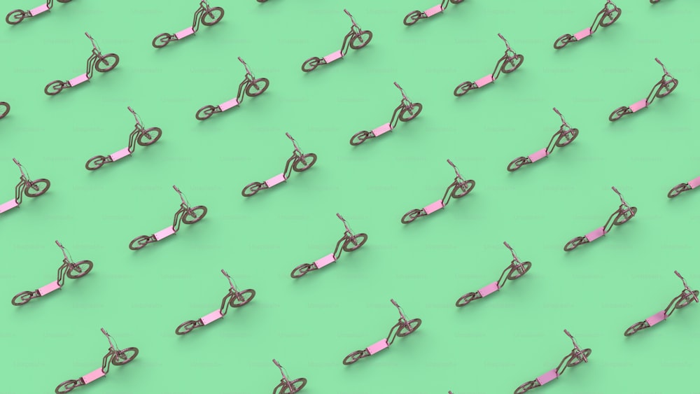a lot of tiny scissors on a green background