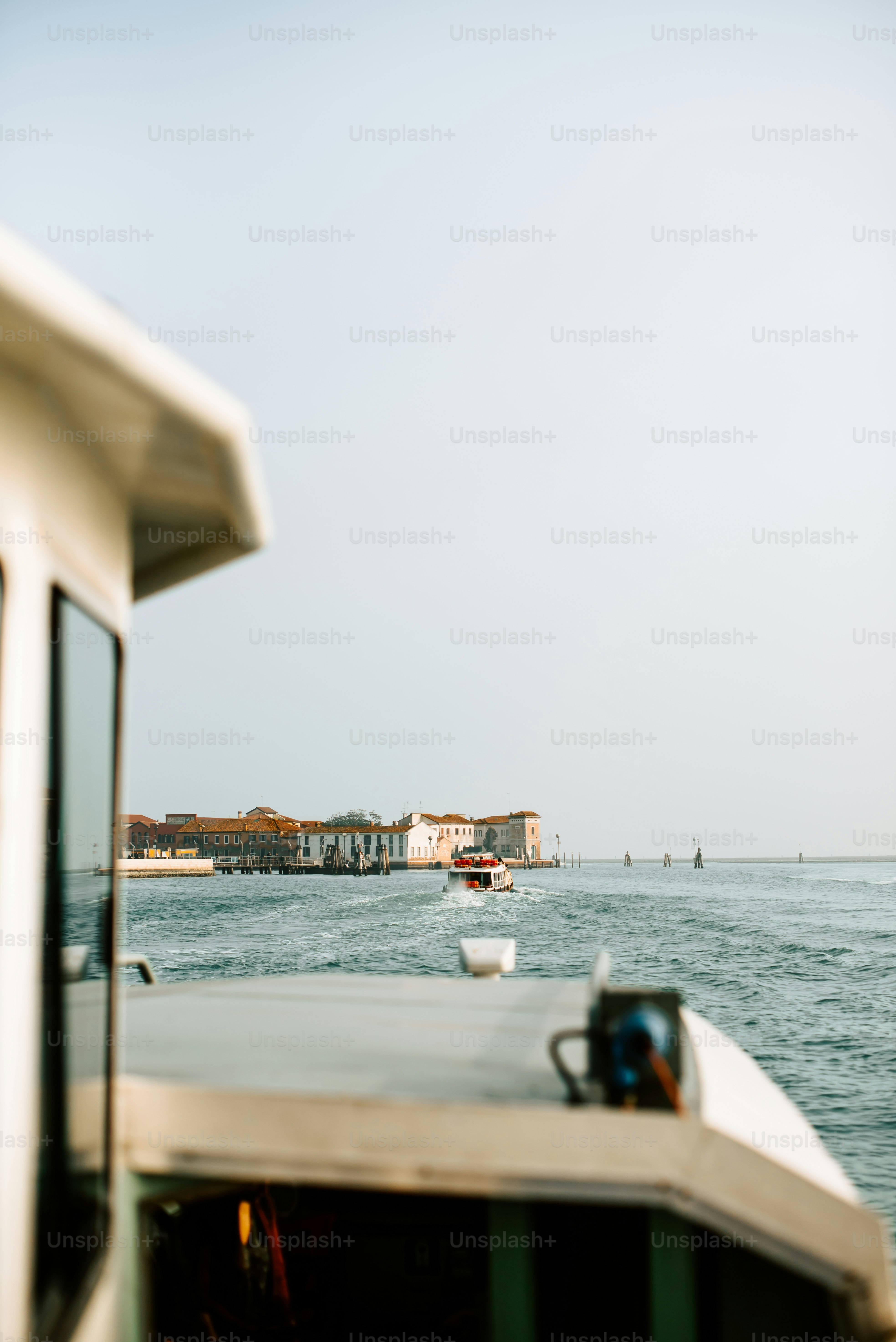a boat traveling across a large body of water