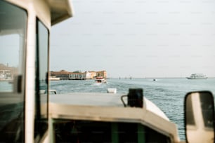 a boat traveling across a large body of water