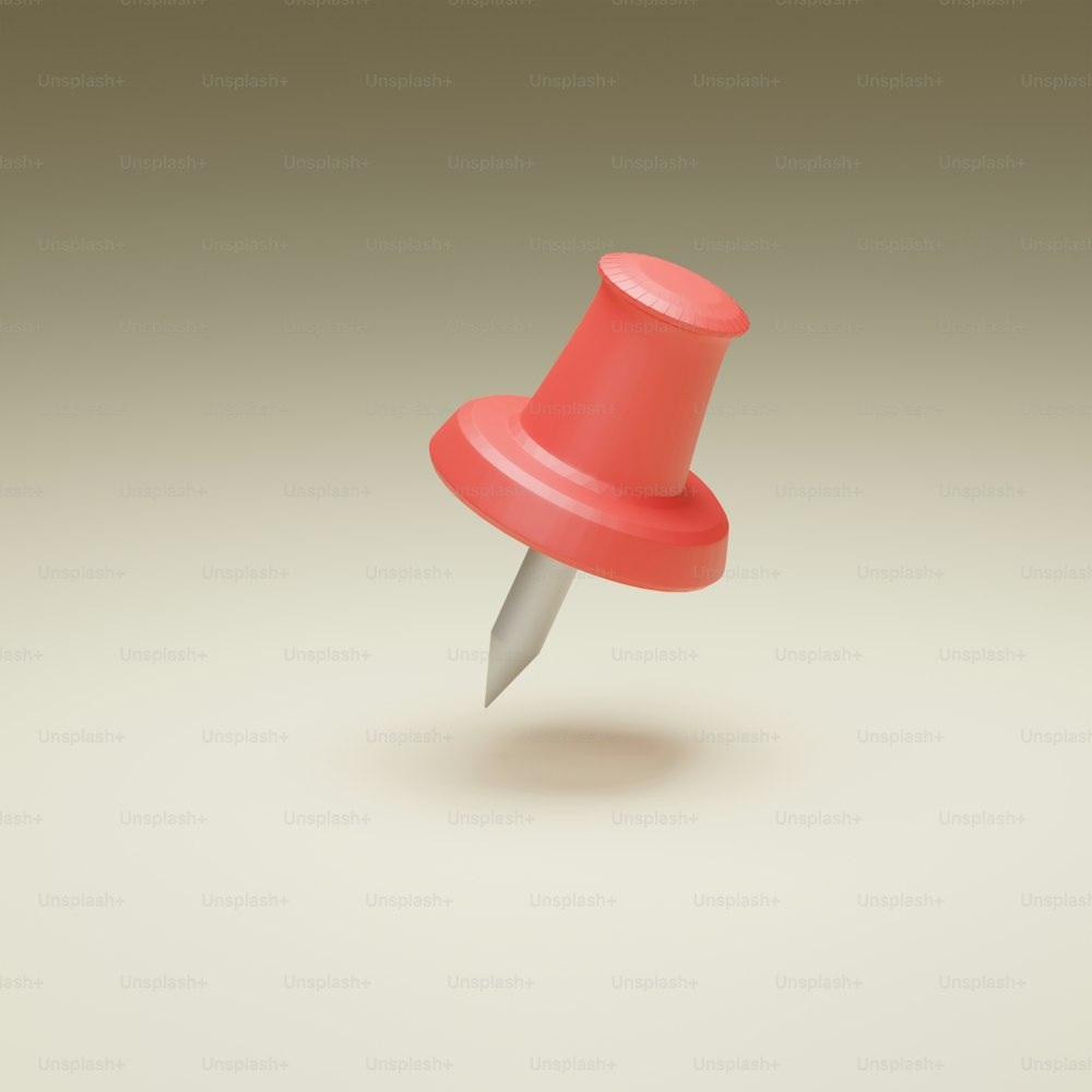 a red hat with a knife sticking out of it