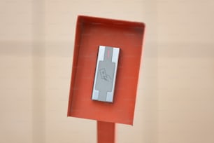 an electronic device is in a red box