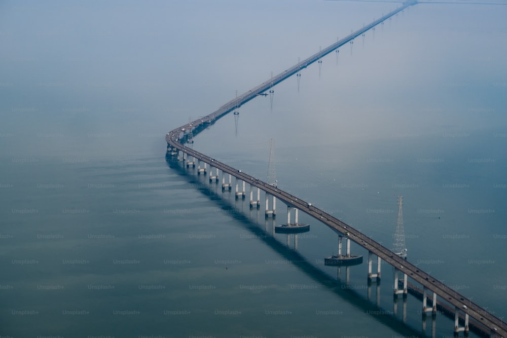 a large bridge spanning over a large body of water