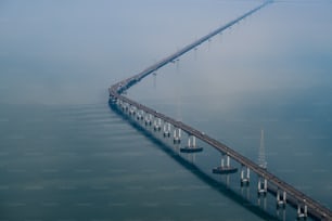 a large bridge spanning over a large body of water