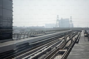 a view of a train track from a distance