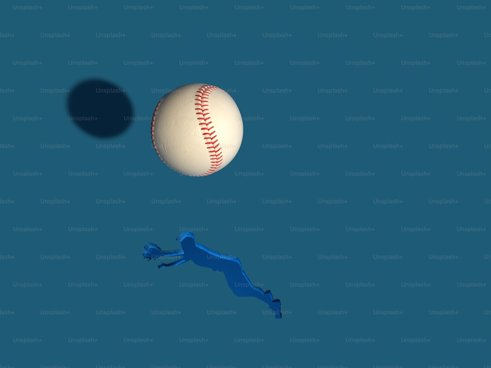 uma bola de beisebol voando pelo ar ao lado de uma bola