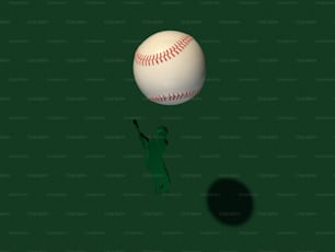 a shadow of a person reaching for a baseball