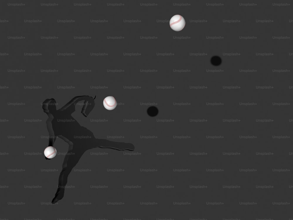 Eine Silhouette eines Baseballspielers, der einen Ball wirft
