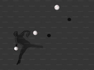 Silhouette d’un joueur de baseball lançant une balle