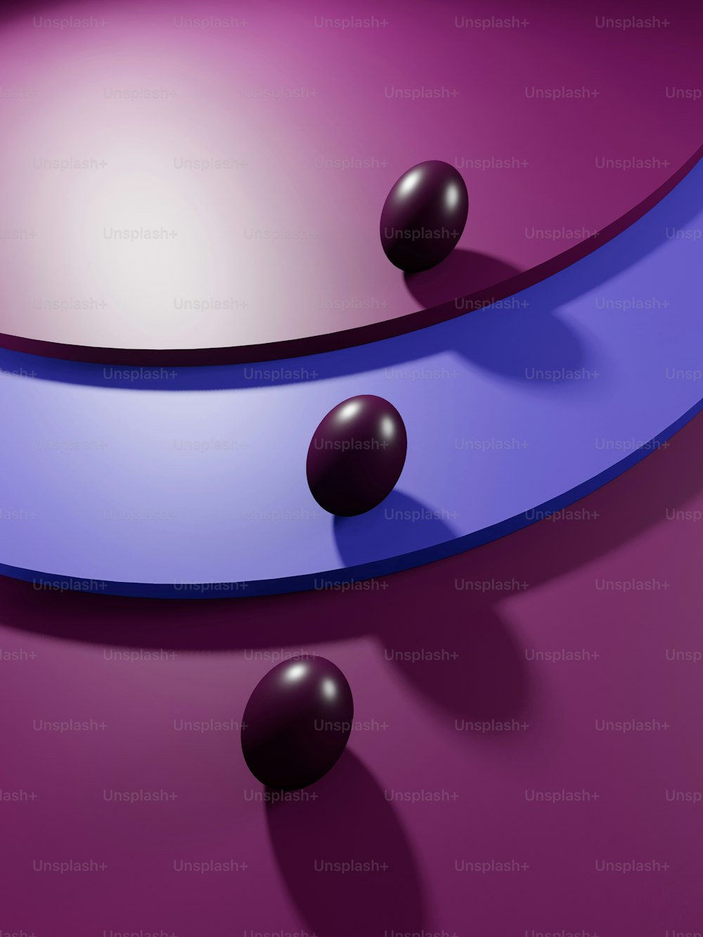 a close up of a purple and blue table