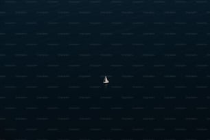 Ein einsames Segelboot mitten im Ozean