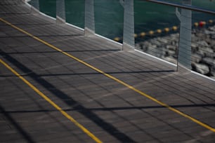 a man riding a skateboard on top of a bridge