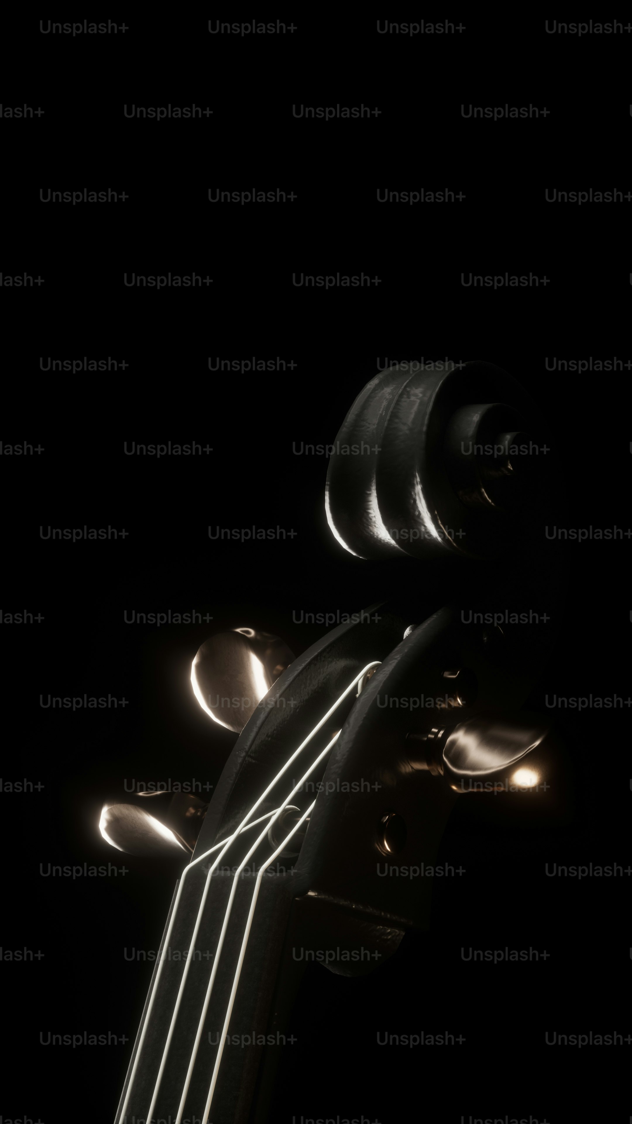 Un primer plano de un violín con cuerdas