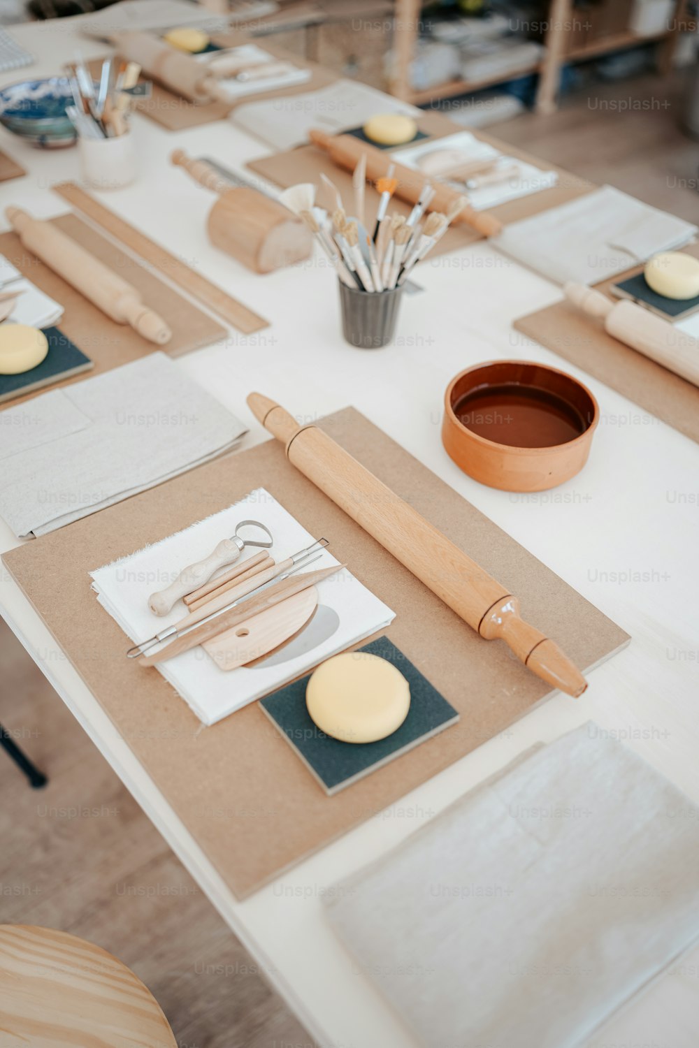 a table is set with place settings and utensils