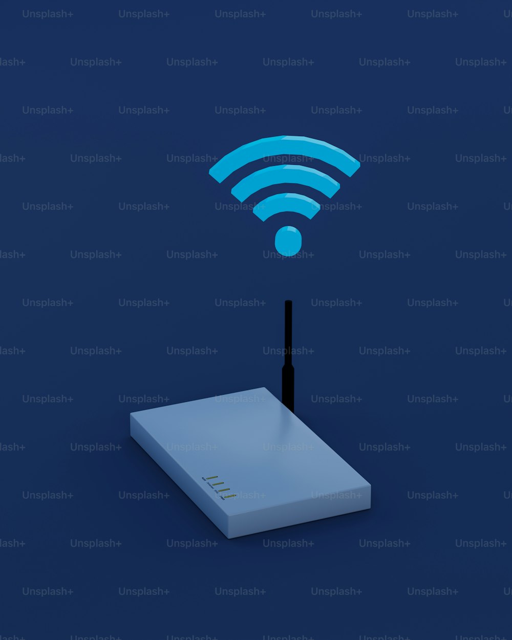 Un dispositivo wireless con un simbolo wifi sopra di esso
