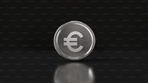 a silver coin with a euro sign on it