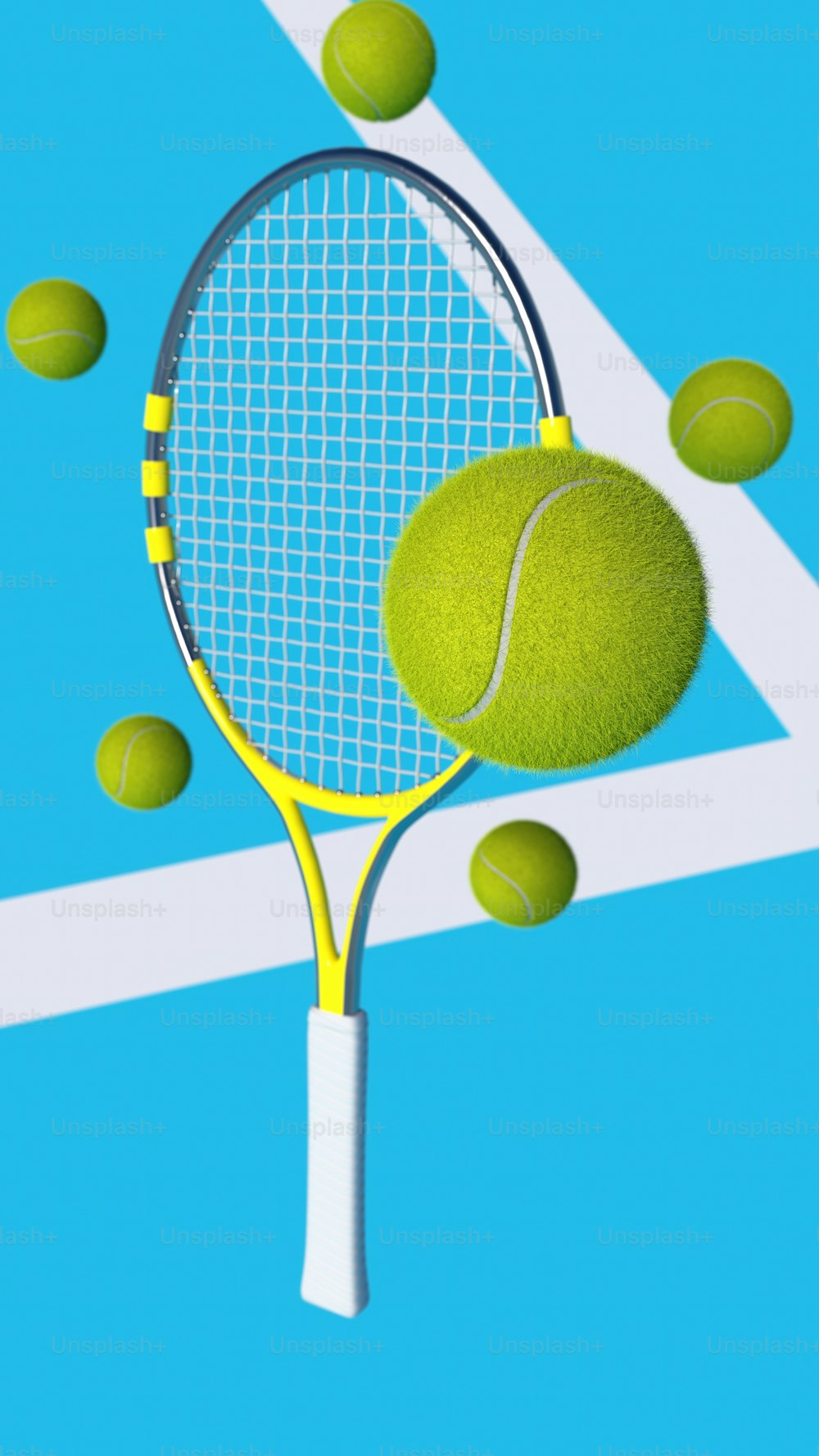 una raqueta de tenis golpeando una pelota de tenis