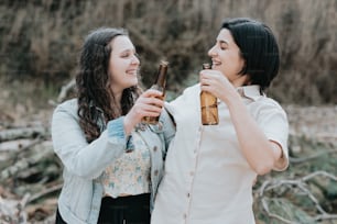 a couple of women standing next to each other