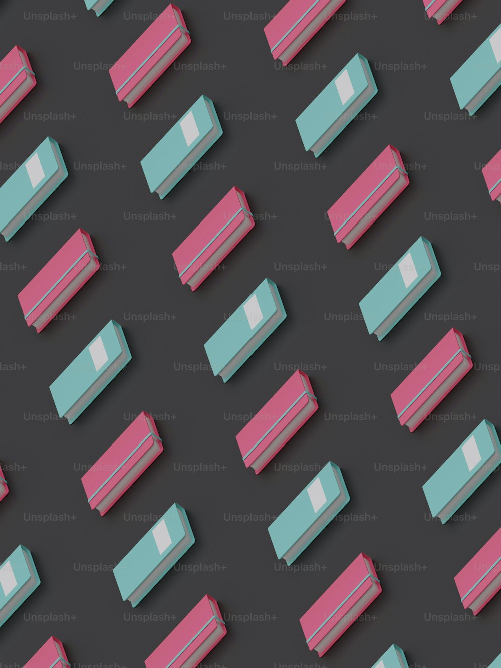 a pattern of pink and blue rectangles on a black background