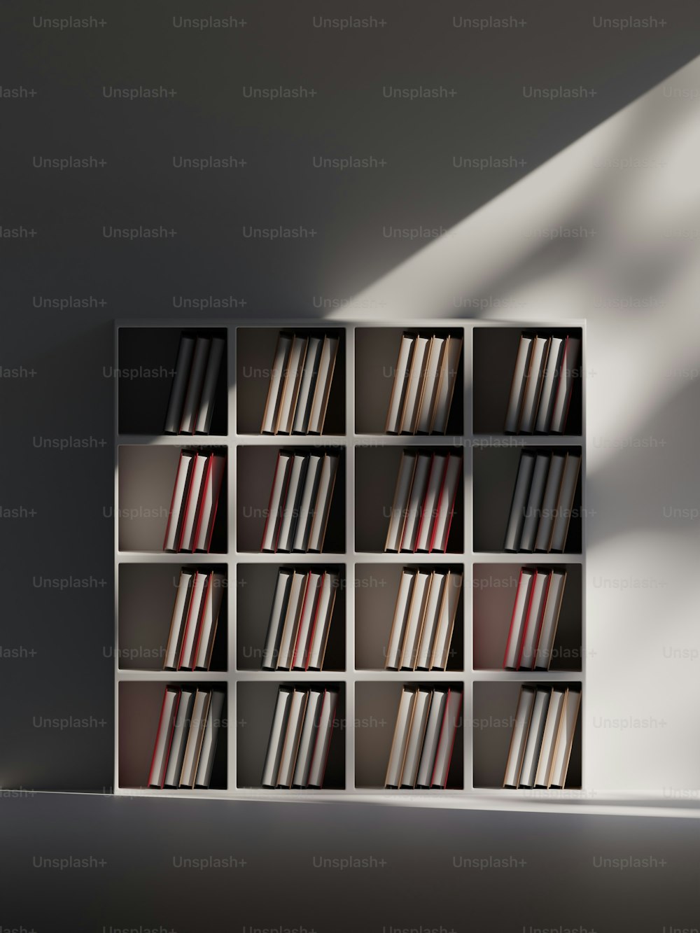 a book shelf with many books in it