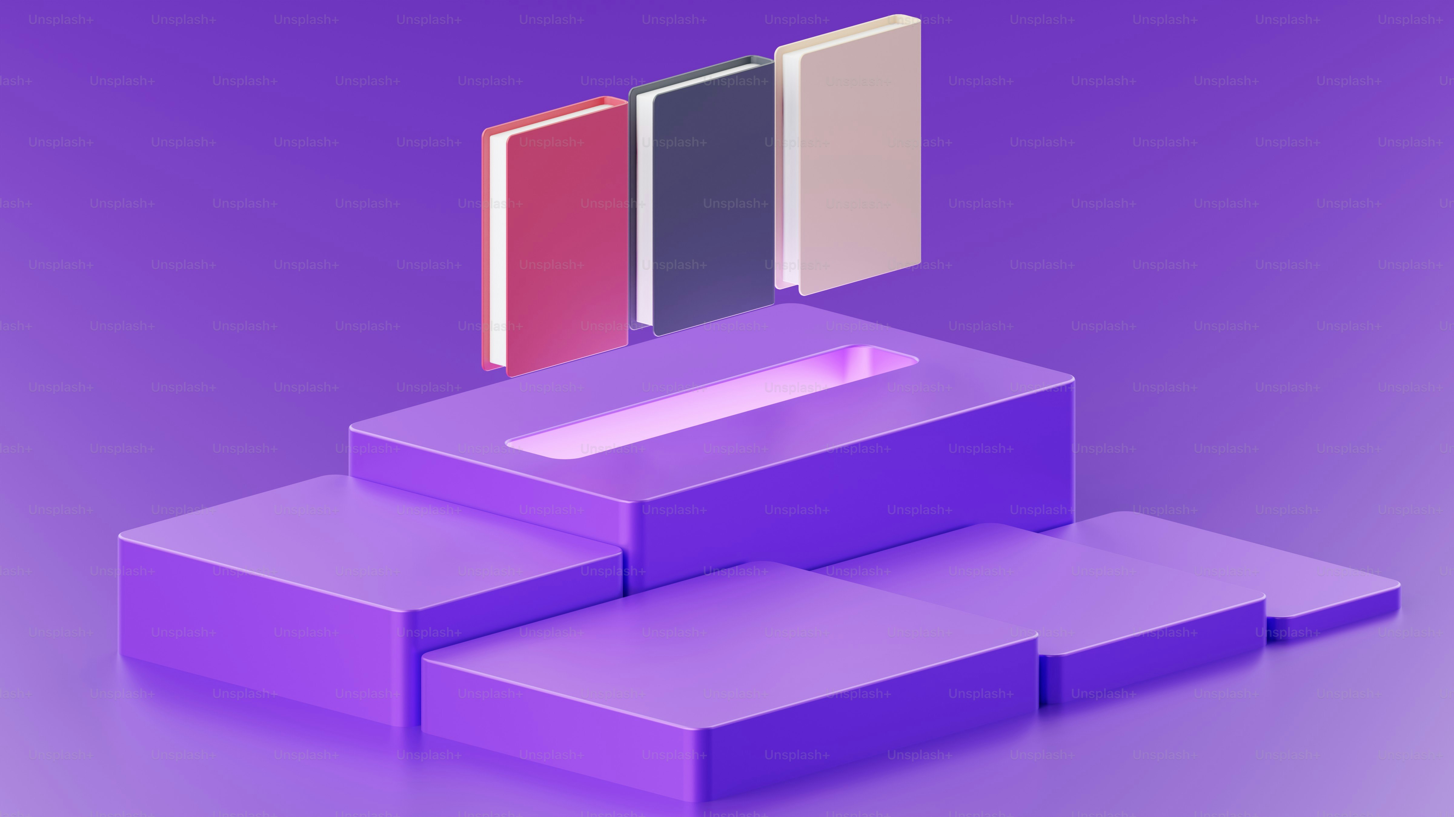 a set of three books sitting on top of each other