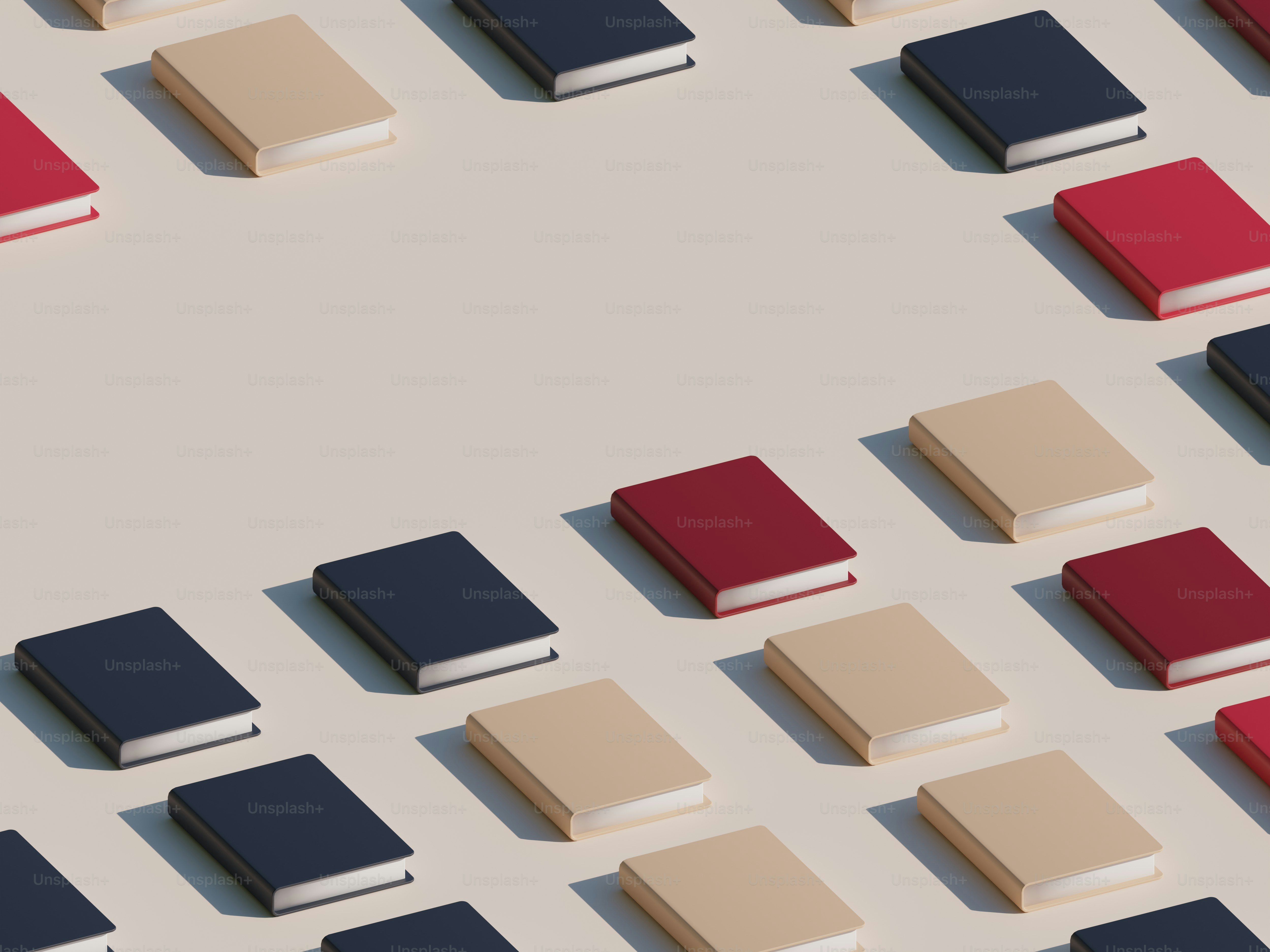 eine Reihe von Büchern, die nebeneinander stehen