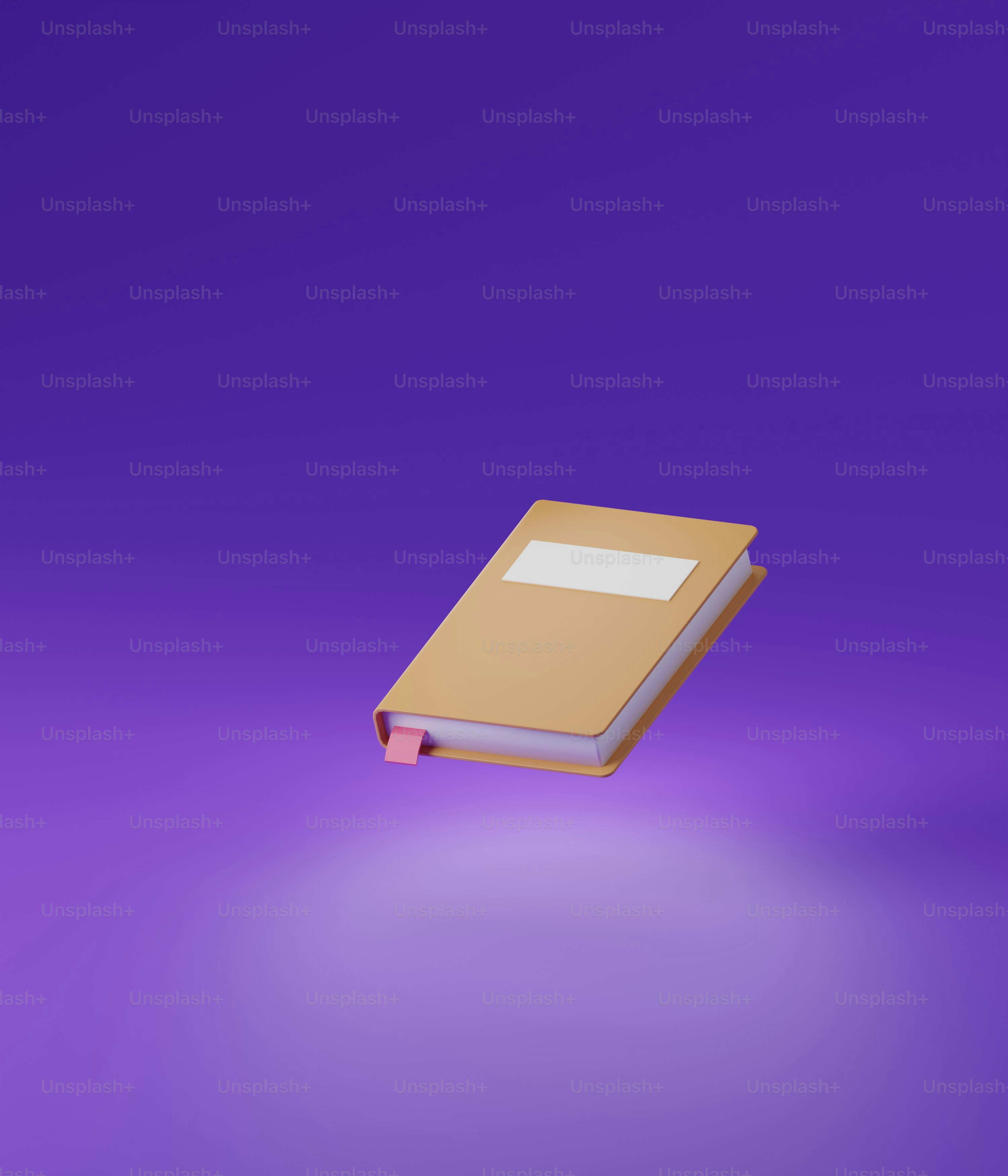 Buku terbuka dengan latar belakang ungu