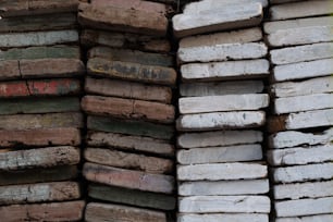 a pile of wood sitting next to each other