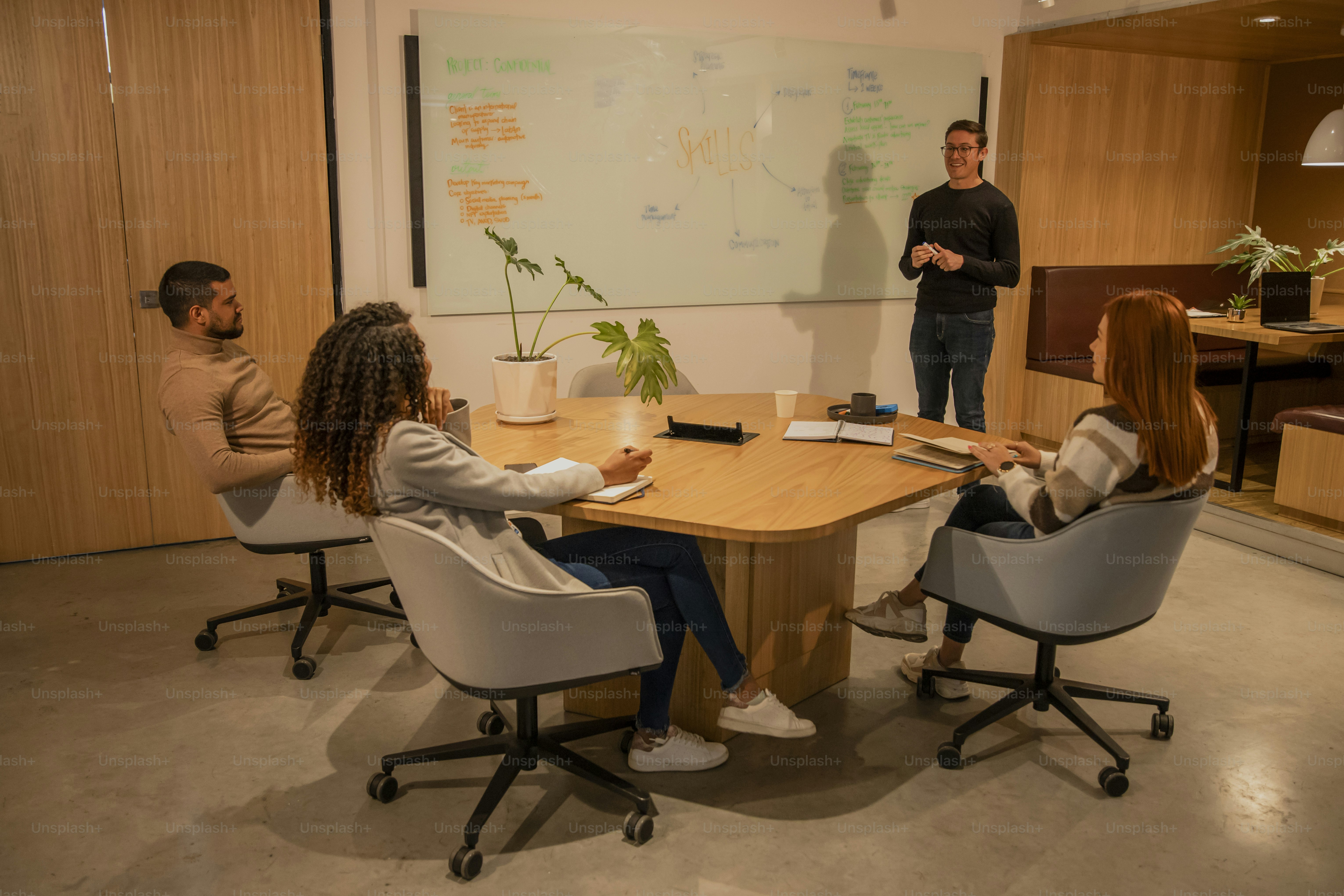 Our team collaborating on a project