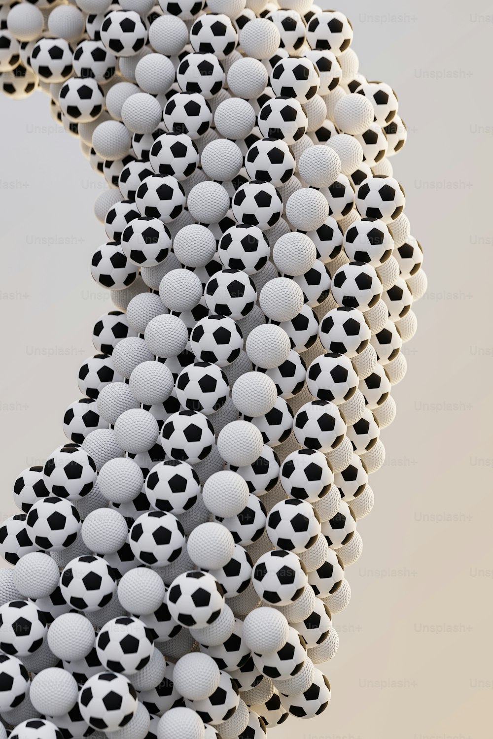 un montón de bolas que tienen la forma de un número