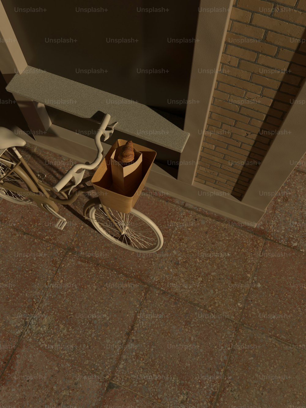 un vélo avec un sac à l’arrière