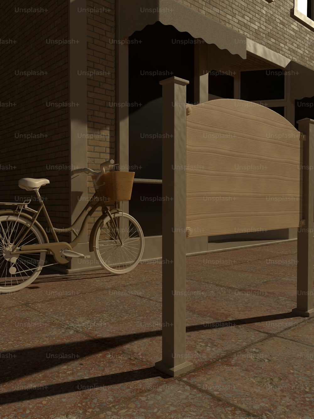 Ein Fahrrad ist neben einem Gebäude geparkt