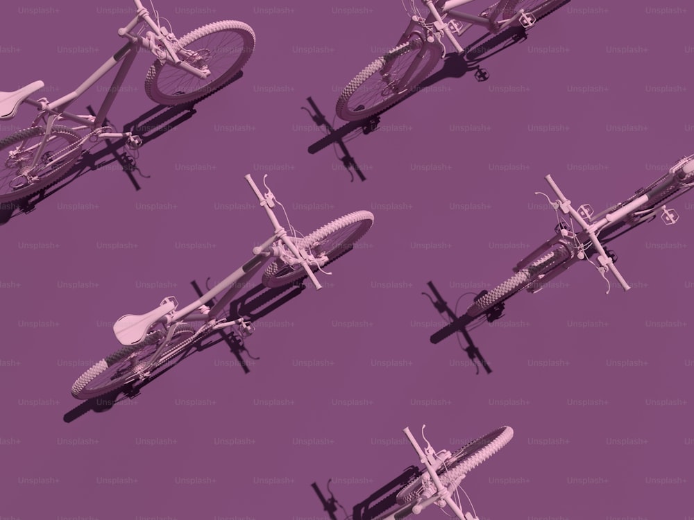 a close up of a purple background with a bike