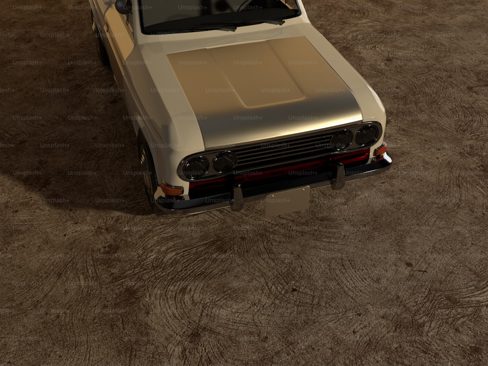 a silver car parked in a parking lot