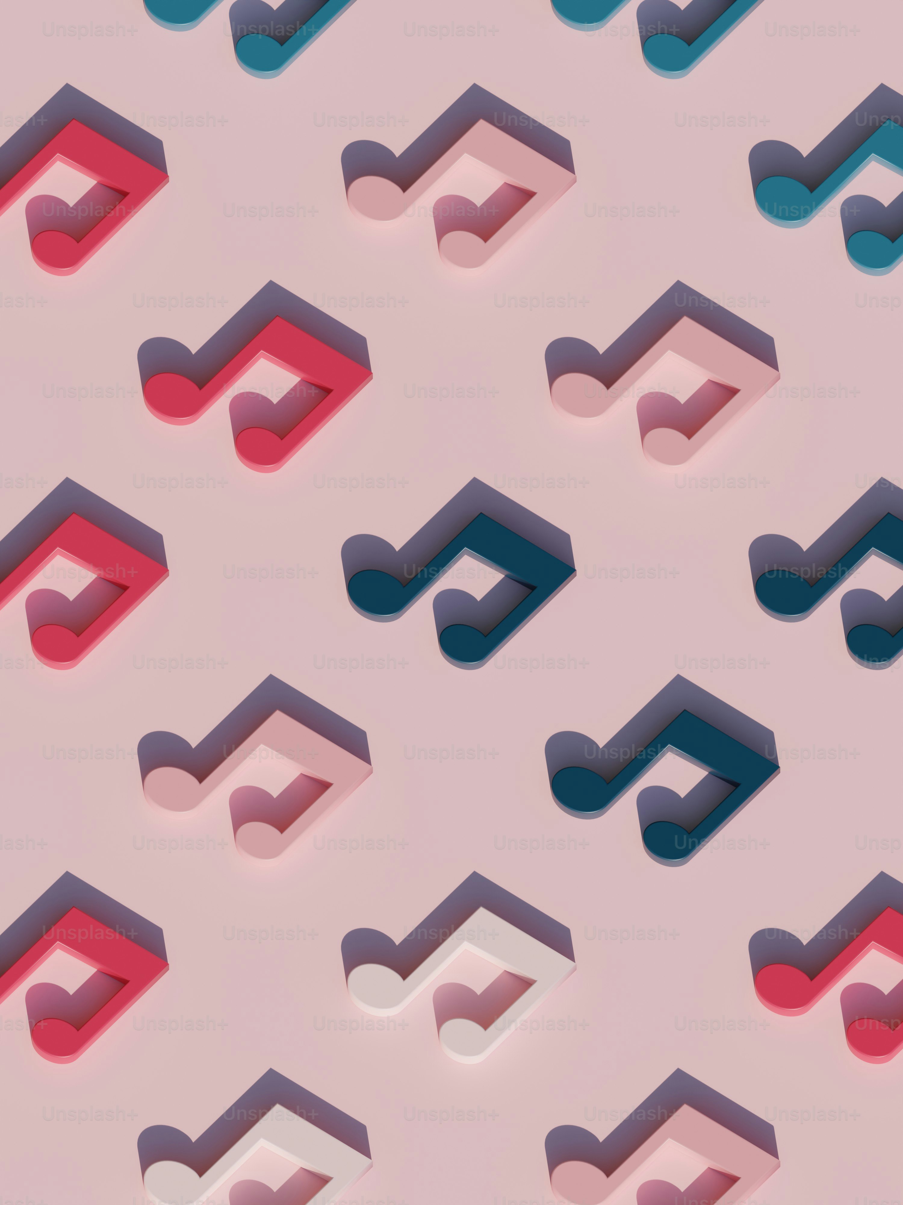 um fundo rosa e azul com formas diferentes