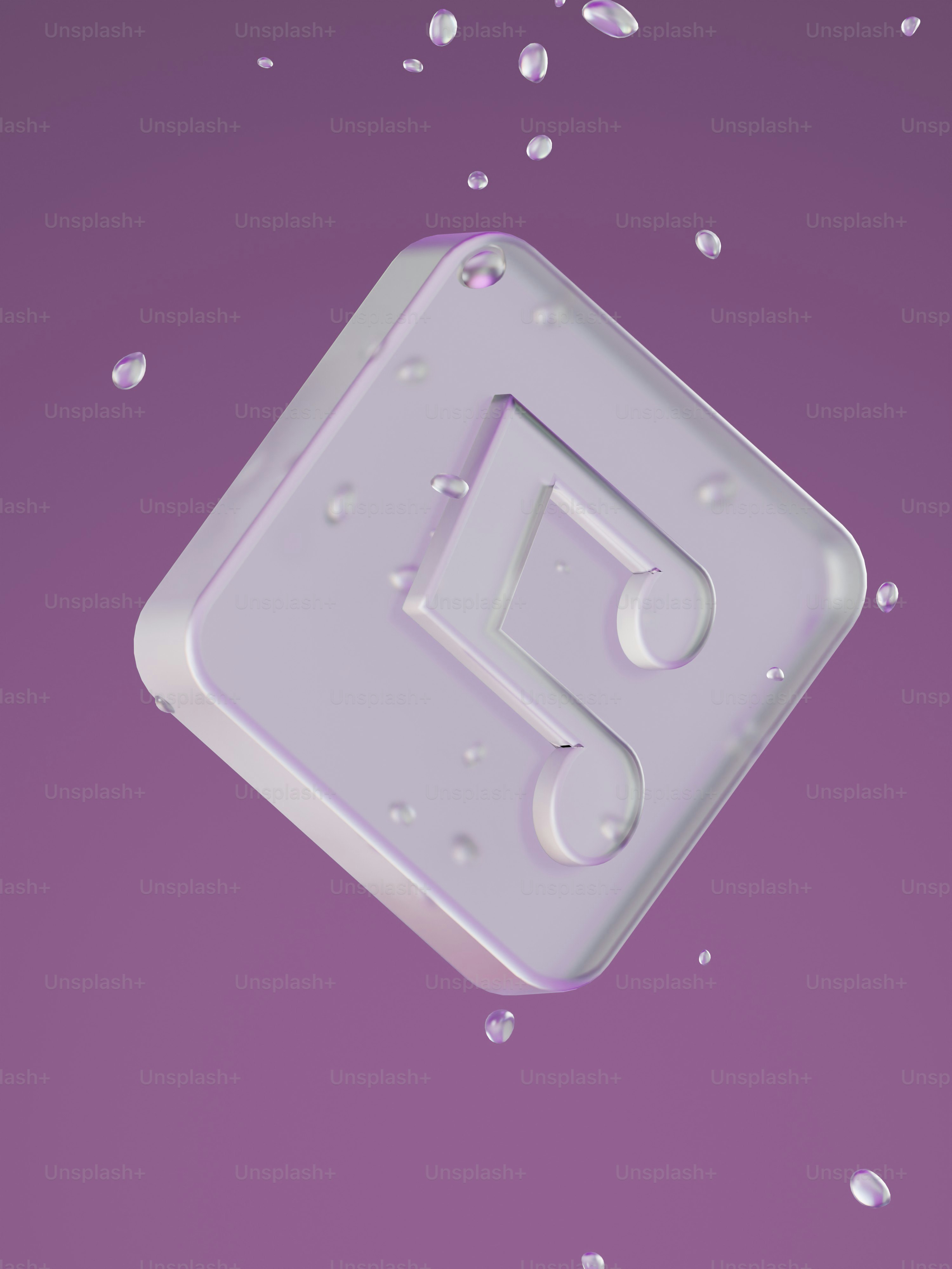 um objeto branco flutuando em cima de uma superfície roxa