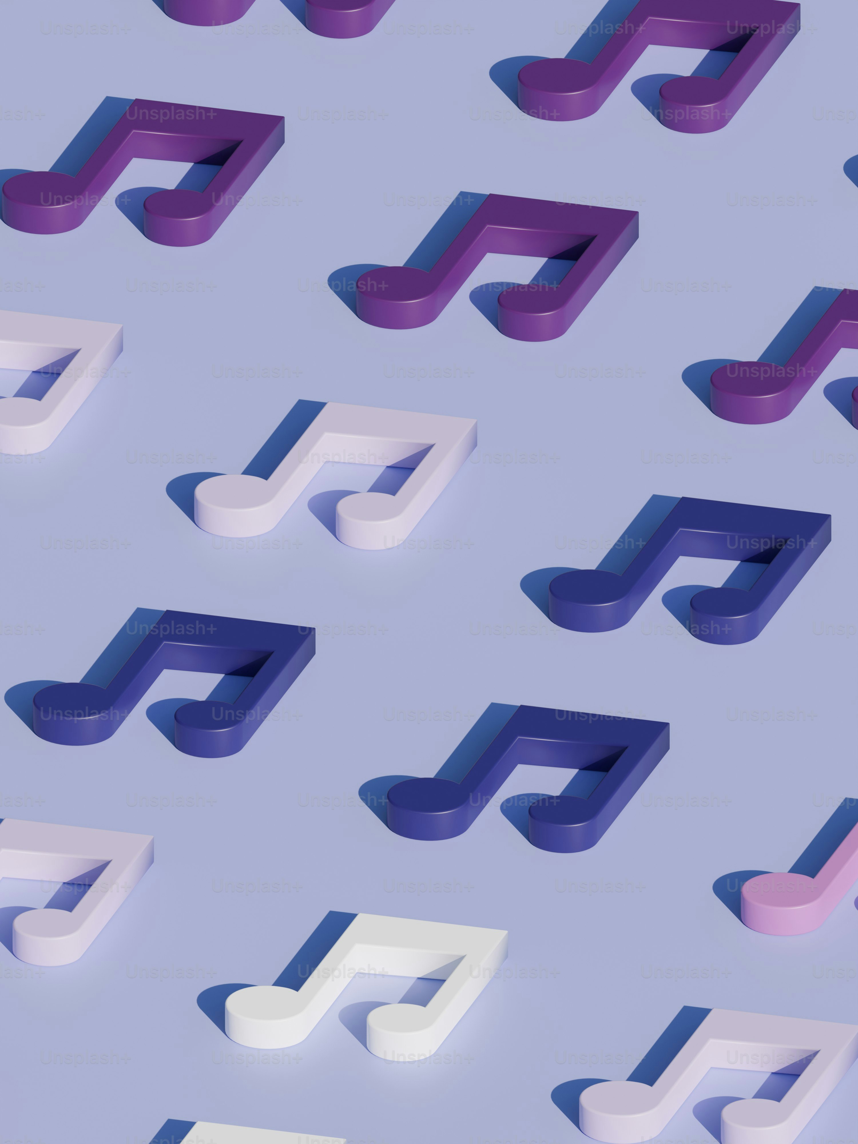 紫色の背景にさまざまな形